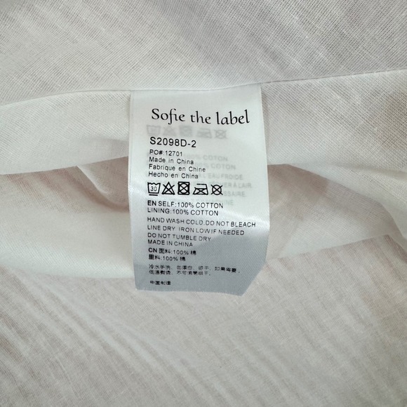 Sofie the Label Striped Lace Up V Neck Sleeveless Mini Dress Women's Size L - Picture 5 of 6